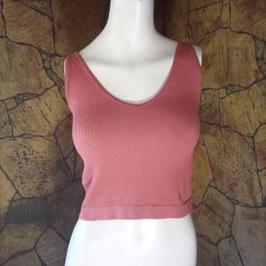 Free People Ribbed Rust Tank Top